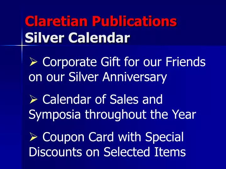 claretian publications silver calendar