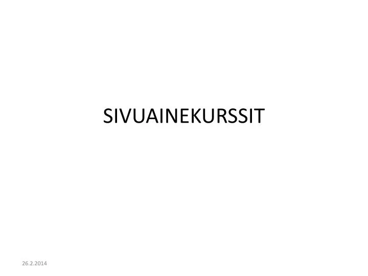 sivuainekurssit