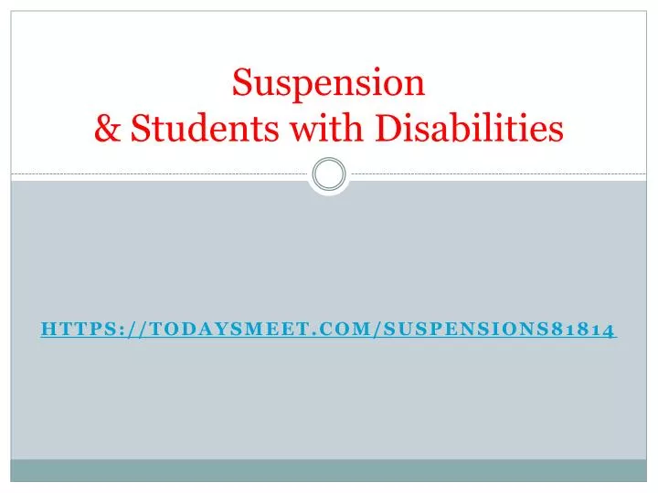 suspension students with disabilities