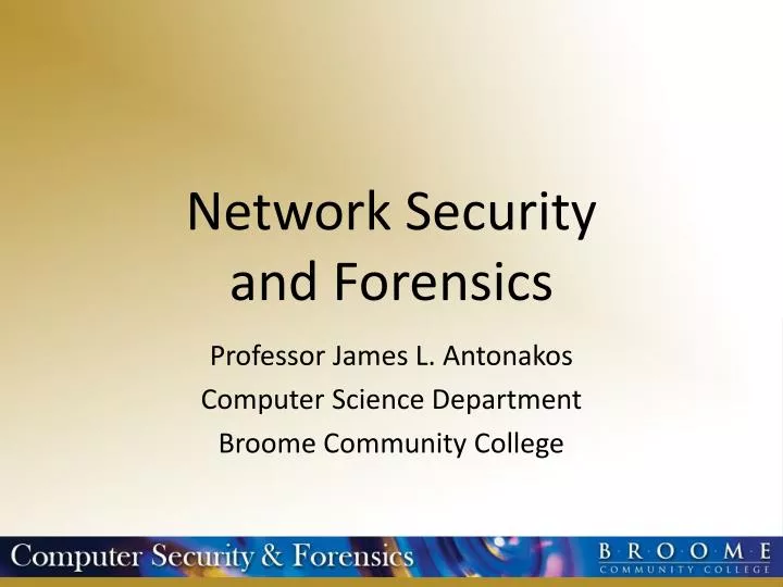 network security and forensics