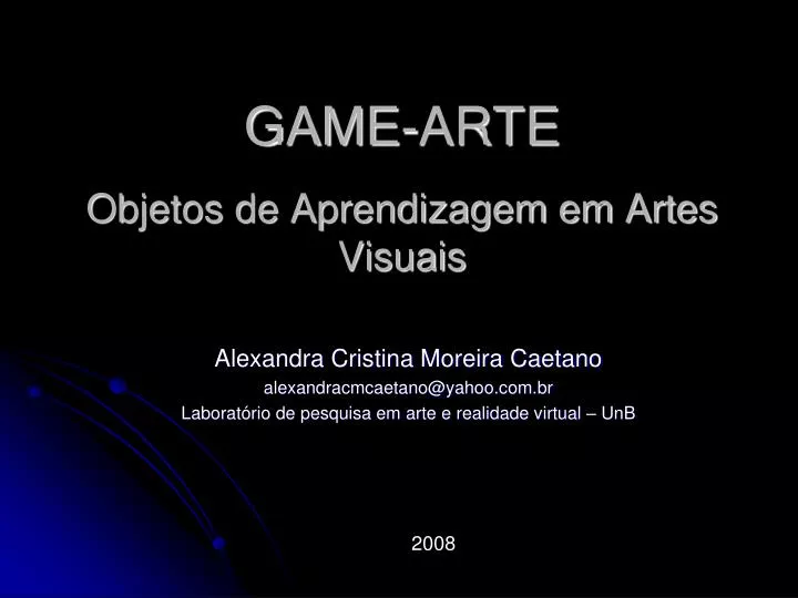 game arte objetos de aprendizagem em artes visuais