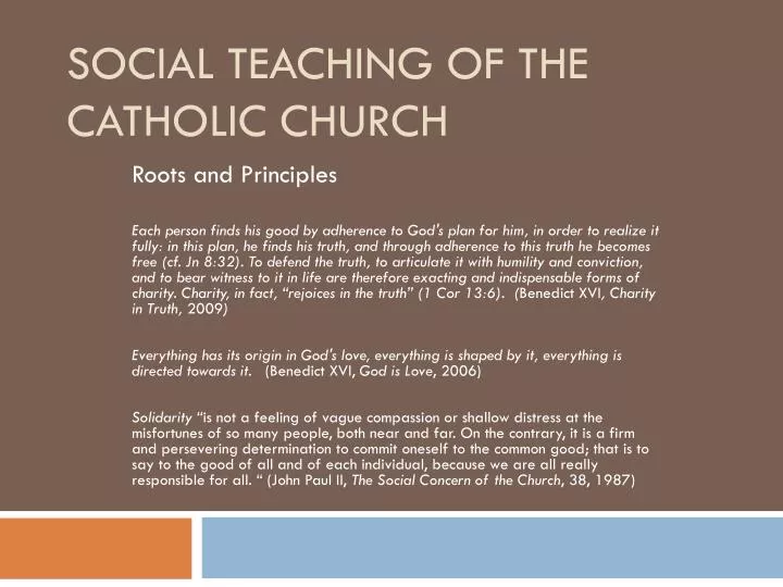 social teaching of the catholic church