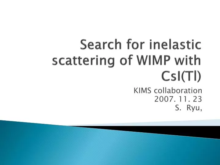 search for inelastic scattering of wimp with csi tl