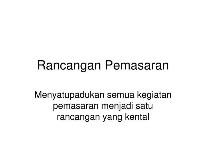 rancangan pemasaran