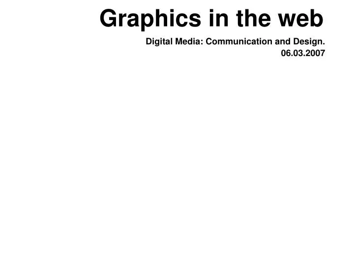 graphics in the web