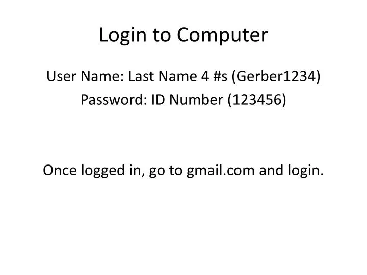 login to computer