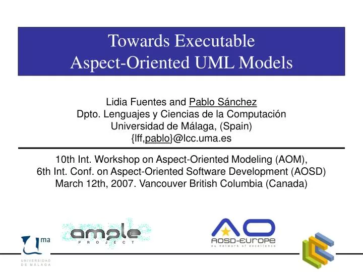 towards executable aspect oriented uml models