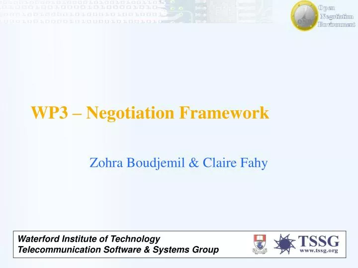 wp3 negotiation framework