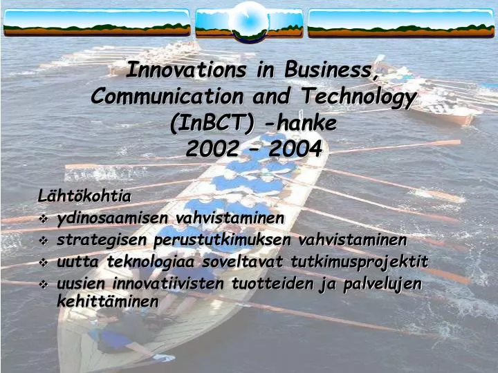 innovations in business communication and technology inbct hanke 2002 2004