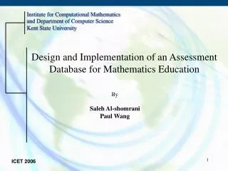 Design and Implementation of an Assessment Database for Mathematics Education