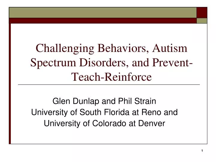 challenging behaviors autism spectrum disorders and prevent teach reinforce