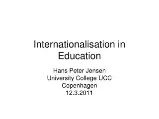 Internationalisation in Education