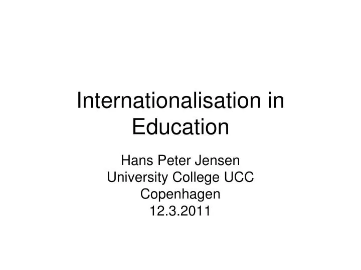 internationalisation in education