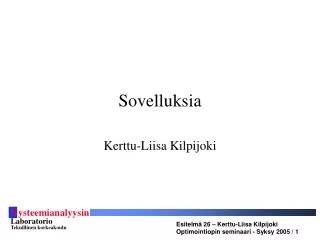 sovelluksia