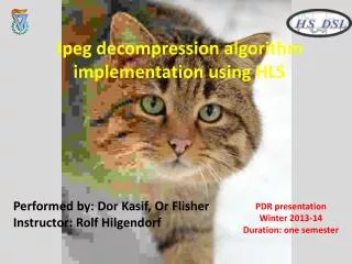 Jpeg decompression algorithm implementation using HLS