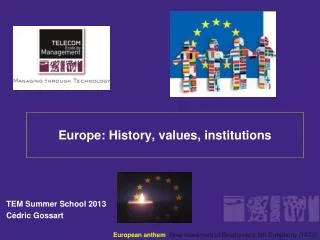 Europe: History, values, institutions