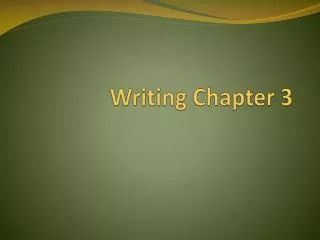 Writing Chapter 3