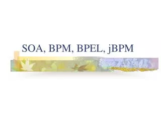 SOA, BPM, BPEL, jBPM