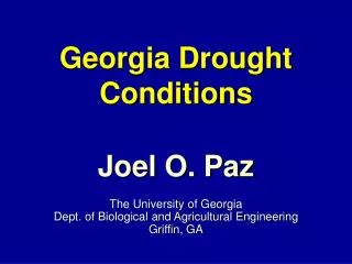 Georgia Drought Conditions