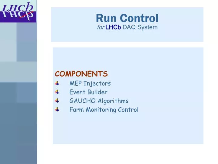 run control for lhcb daq system