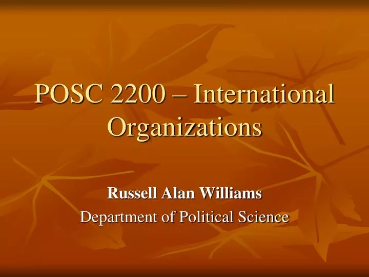 posc 2200 international organizations