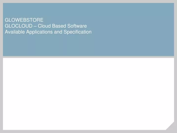 glowebstore glocloud cloud based software available applications and specification