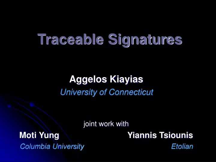 traceable signatures