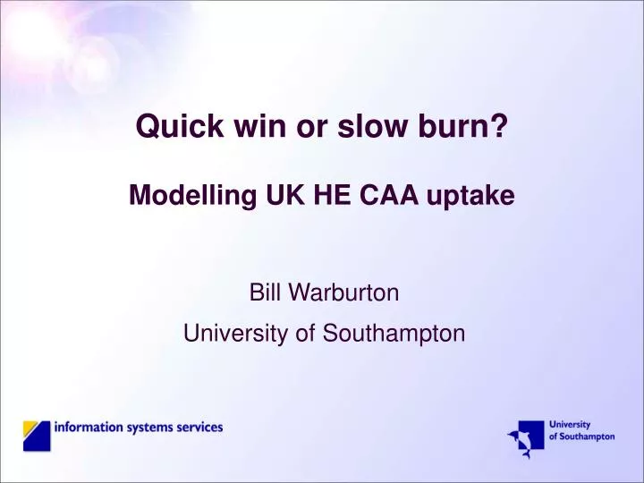 quick win or slow burn modelling uk he caa uptake