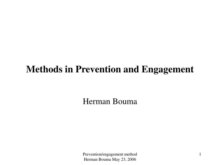 methods in prevention and engagement