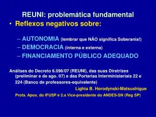 reuni problem tica fundamental