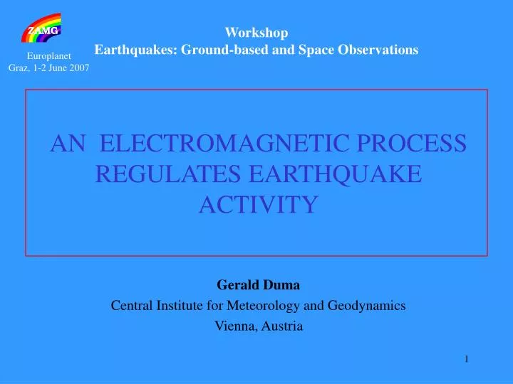 workshop earthquakes ground based and space observations