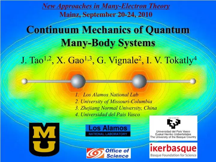 continuum mechanics of quantum many body systems