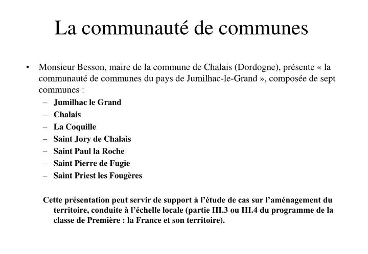 la communaut de communes