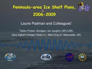 Peninsula-area Ice Shelf Plans, 2006-2009