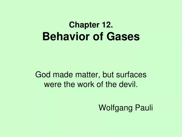 chapter 12 behavior of gases