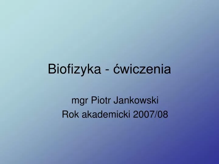 mgr piotr jankowski rok akademicki 2007 08
