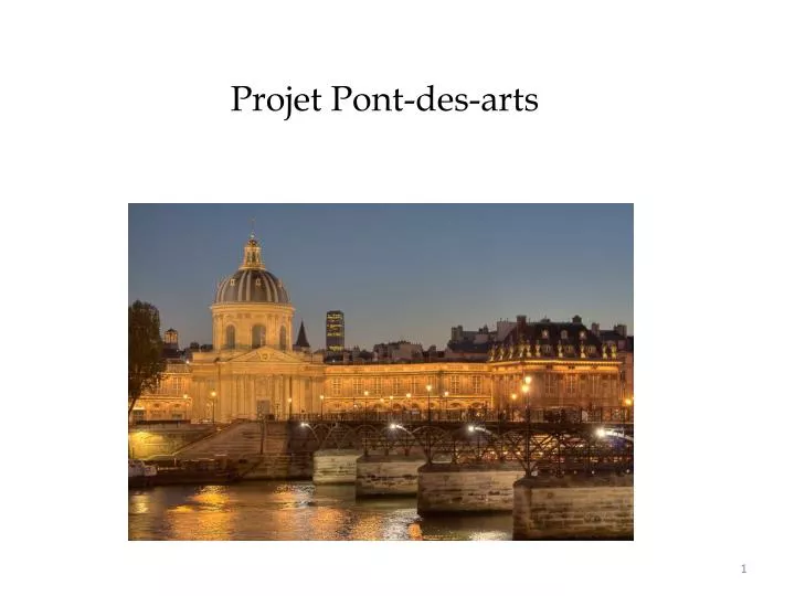 projet pont des arts
