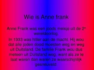 wie is anne frank