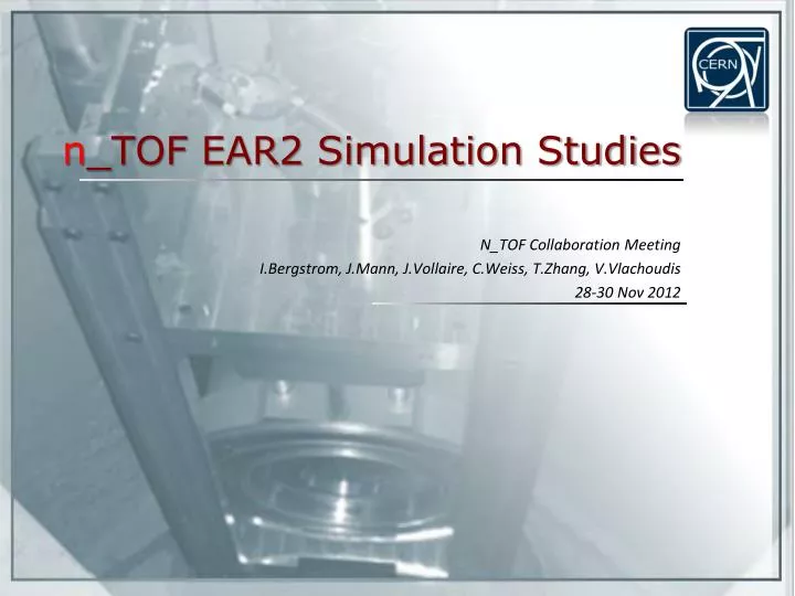 n tof ear2 simulation studies