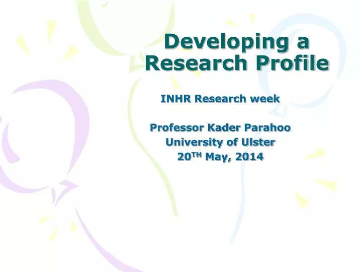 developing a research profile