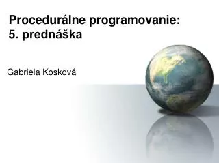 procedur lne programovanie 5 predn ka