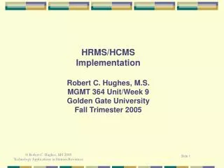 HRM Information Systems Implementation