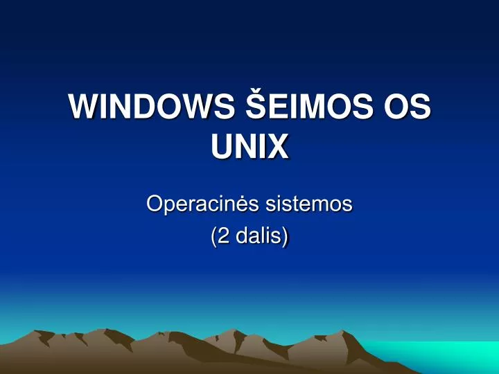 windows eimos os unix