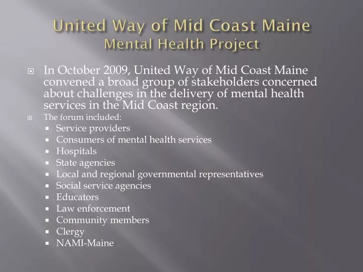 united way of mid coast maine mental health project