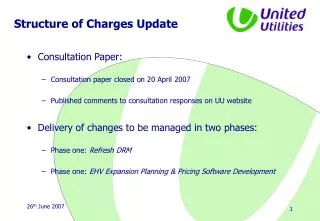 Structure of Charges Update