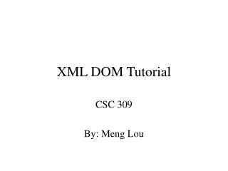 XML DOM Tutorial