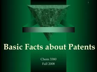 Basic Facts about Patents