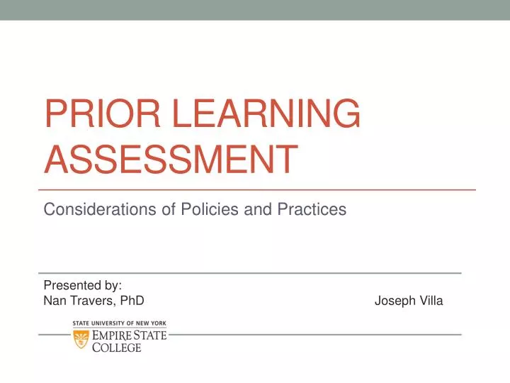 prior learning assessment