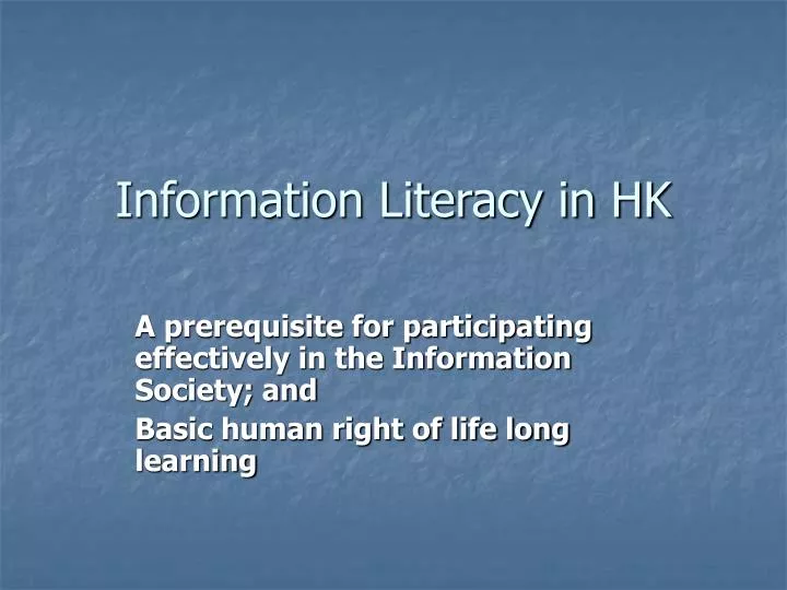 information literacy in hk