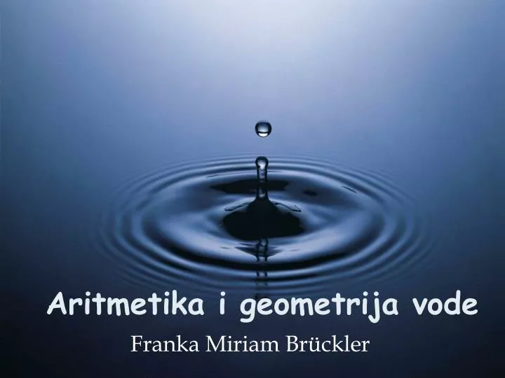 aritmetika i geometrija vode